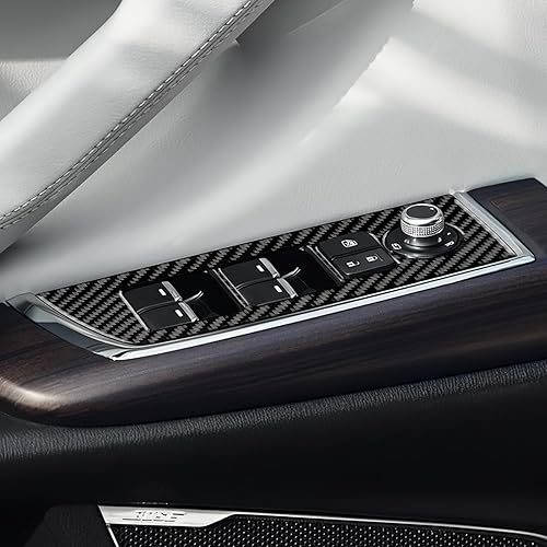 Miniatura 4 de JUPIZEUS Cubierta de marco de botón de elevación de la ventana de la puerta del automóvil, calcomanía para paneles de puerta automática para Mazda
