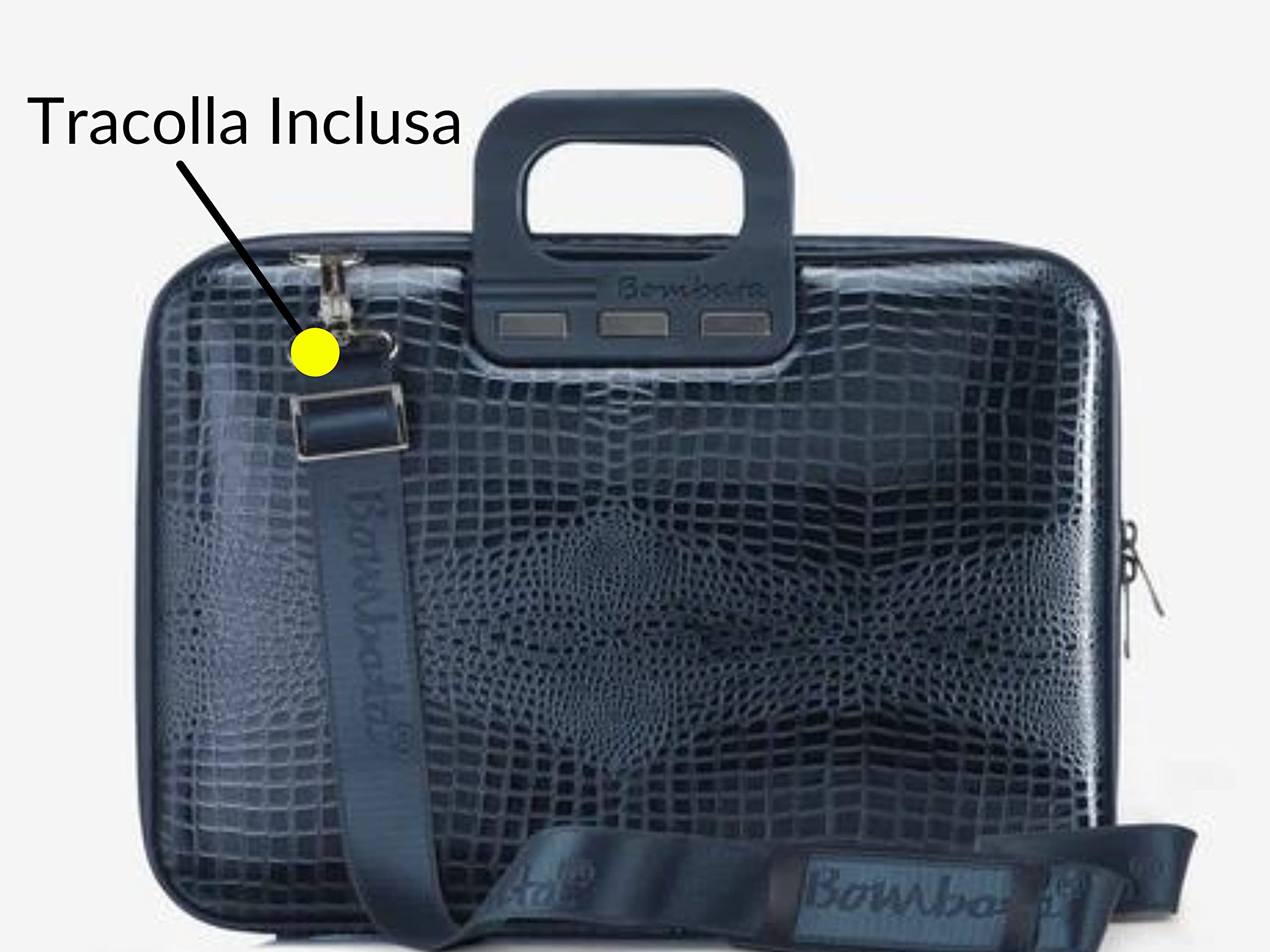 Bombata Shiny Cocco - Borsa Porta Computer con Tracolla, Elegante e Funzionale, Unisex, 100% Vegan, per Professionisti e Studenti, Blu - 13/14 Pollici