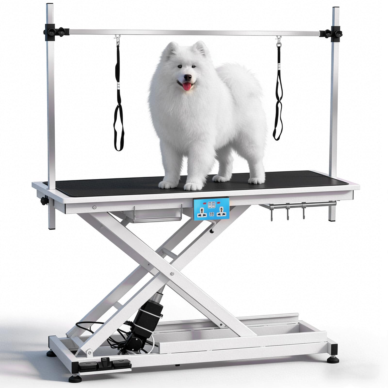 DEONG Electric Pet Grooming Table, Height Adjustable Dog Grooming Table, Dog Cat Trimming Station with Non-Slip Rubber Tabletop, Load Capacity 260 lbs