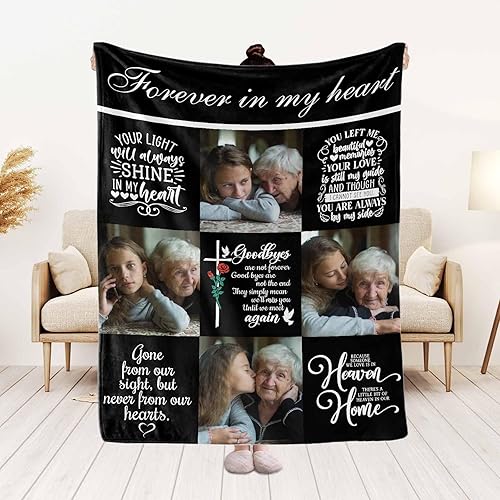 Miniatura 3 de MyPupSocks en Memoria de un Ser Querido Regalos de Duelo, Manta Memorial con Foto Personalizada, Manta de Simpatía, Regalo Personalizado de Recuerdo