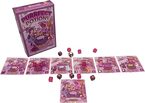 Miniatura 2 de Purrfect Potions: Juego de dados y azulejos para familiares: pociones de preparación con familiares de gatos para mayores de 8 años, 2-4 jugadores,