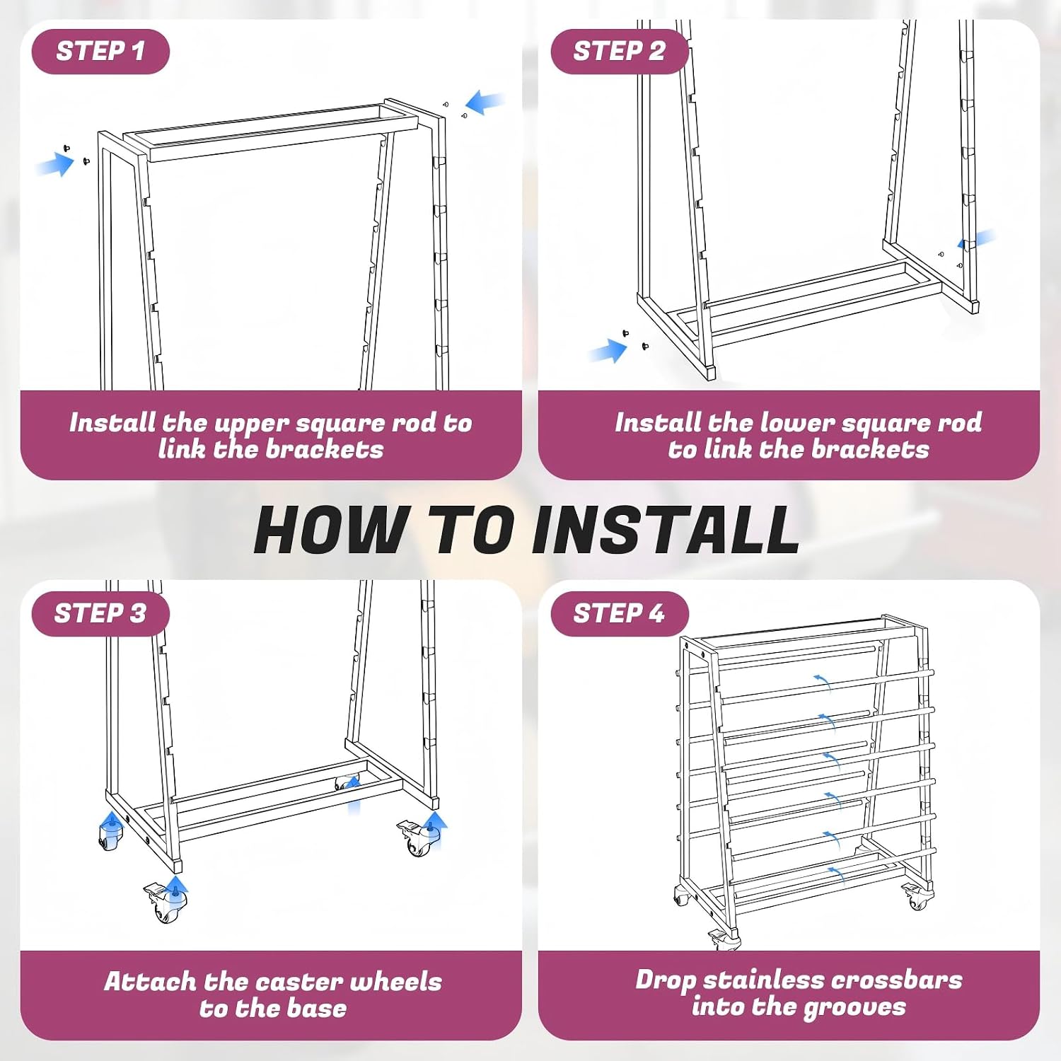 Heavy-Duty 12-Rod Wire Spool Rack, Adjustable Cable Caddy & Dispenser with Locking Casters, Includes Steel Pipe Storage Bag & 8 Hooks for Electrical and Industrial Use