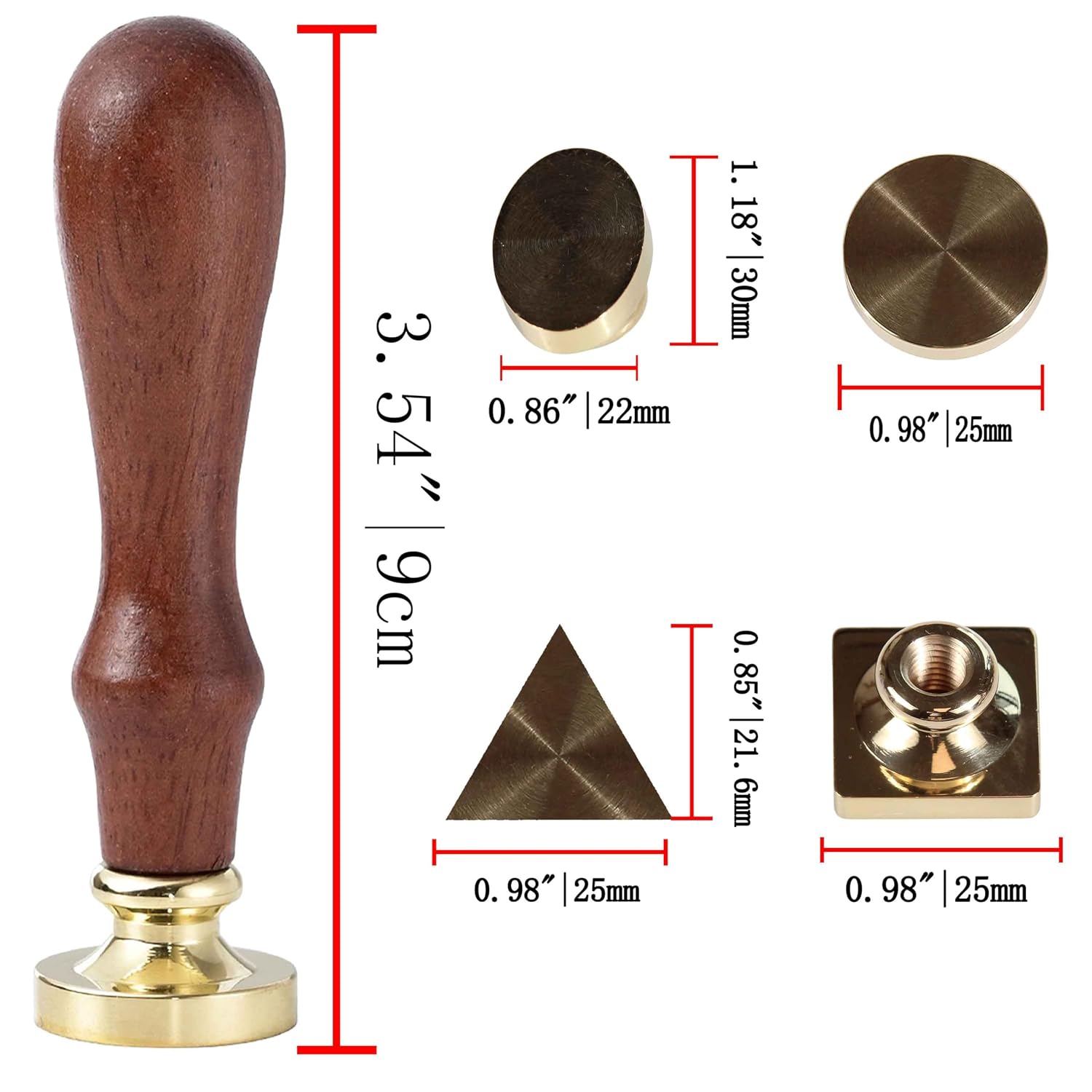 4PCS Blank Wax Seal Stamp Heads Non-Engraved Mark Brass Sealing Wax Stamp kit for DIY Projets Envelope Letters Decorative Gifts Invitation and Engraved Base Mold
