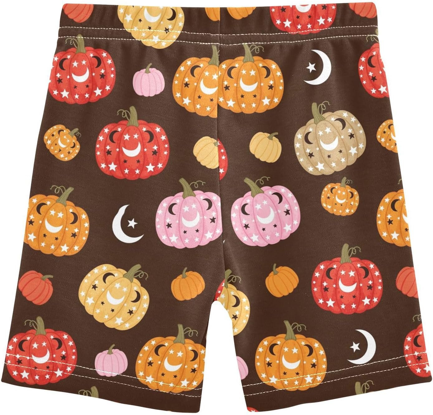 Halloween Pumpkin Brown Girls Bike Shorts Toddler Soft Cotton Active Under Dress Shorts