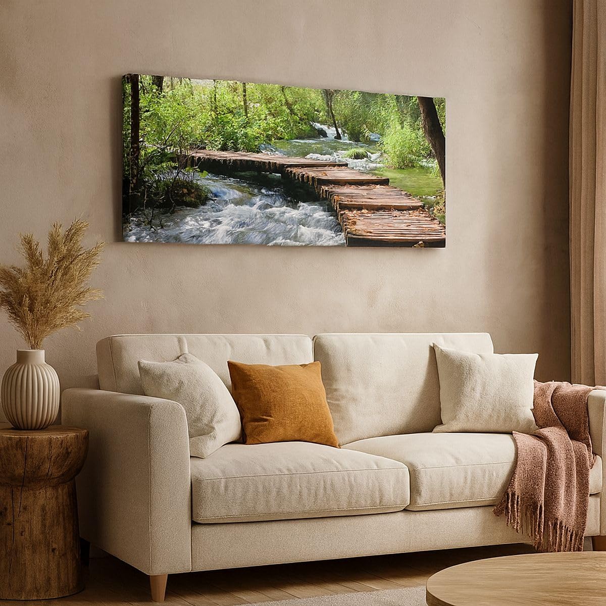 ARTTOR Cuadro Decorativo 160x50cm Moderno Panorámico Paisajes Bosque - 0356 | Parque Naturaleza Árboles Cuadro sobre Lienzo Grande Arte mural Decoración del Hogar Salón Dormitorio Cuadros de Pared