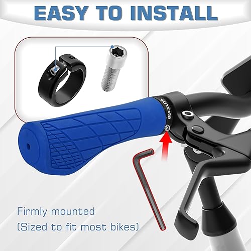 Vista 42 de BUCKLOS Empuñaduras de manillar de bicicleta con bloqueo único, mango ergonómico antideslizante para bicicleta de montaña, mango antideslizante