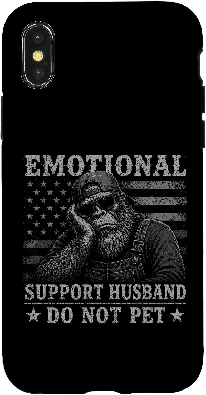 Monkey USA Emotional Support Husband Do Not Pet Funny Case for iPhone 11 image 5