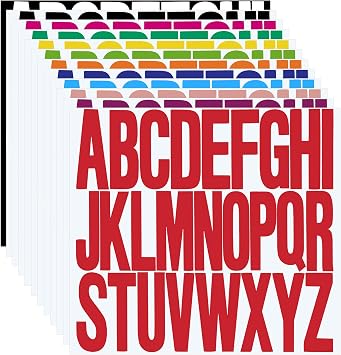 3 inch 12 Sheets Alphabet Stickers, 12 Colors Self Adhesive Vinyl Letter Stickers Aesthetic, Waterproof Letter Sticker for Water Bottles, Door, Car, Scrapbooking, Poster, Cup