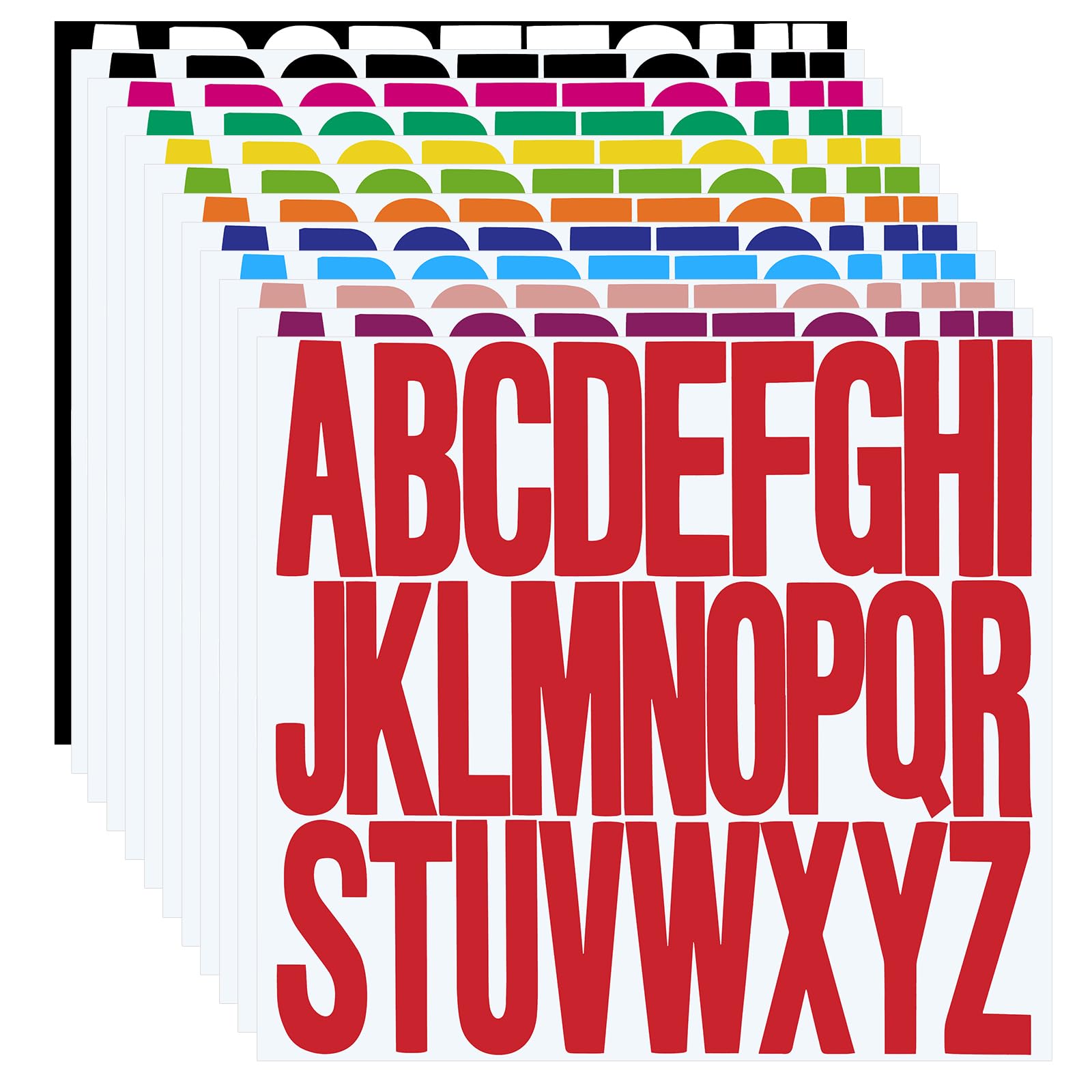 3 inch 12 Sheets Alphabet Stickers, 12 Colors Self Adhesive Vinyl Letter Stickers Aesthetic, Waterproof Letter Sticker for Water Bottles, Door, Car, Scrapbooking, Poster, Cup