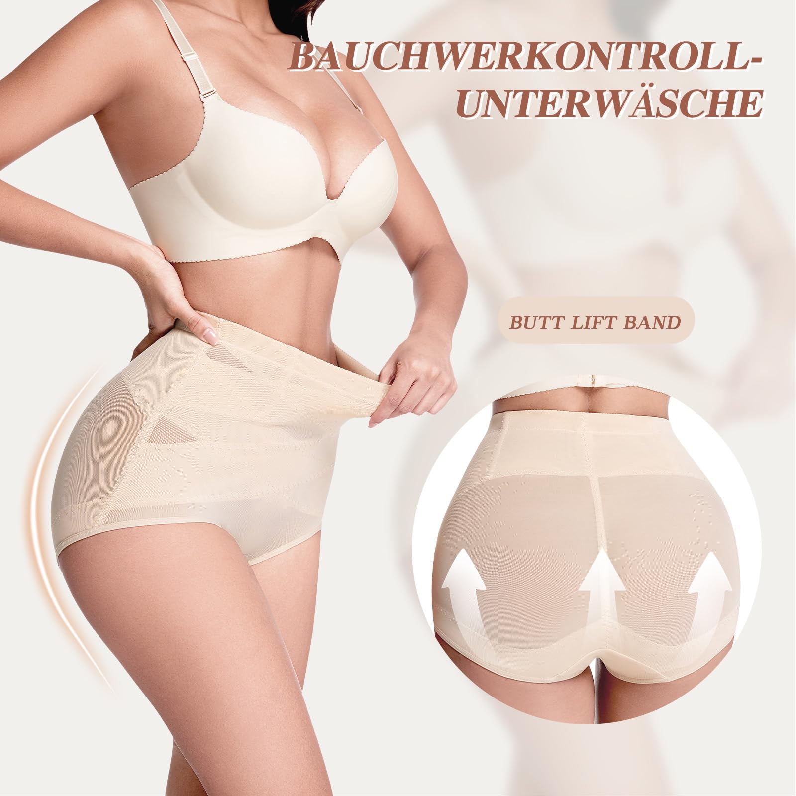 Shapewear Damen Bauchweg Unterhose,Miederhose hoher Taille Bauch Weg Unterhose,Unterwäsche Miederpant Body Shaper für Frauen