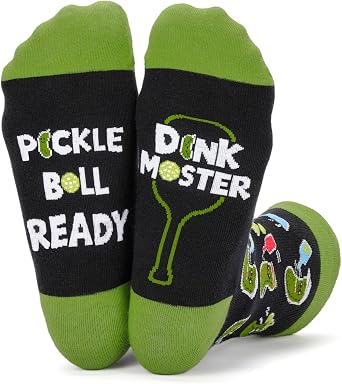 Novelty Pickle Ball Socks for Women Men Funny Crazy Socks for Pickle Ball Lover Sports Gifts