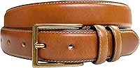 Beltscom Men's Oil-Tanned Full Grain Leather Dress Belt - 1-1/8" (30mm) or 1-3/8" (35mm) Wide Classic One-Piece Style