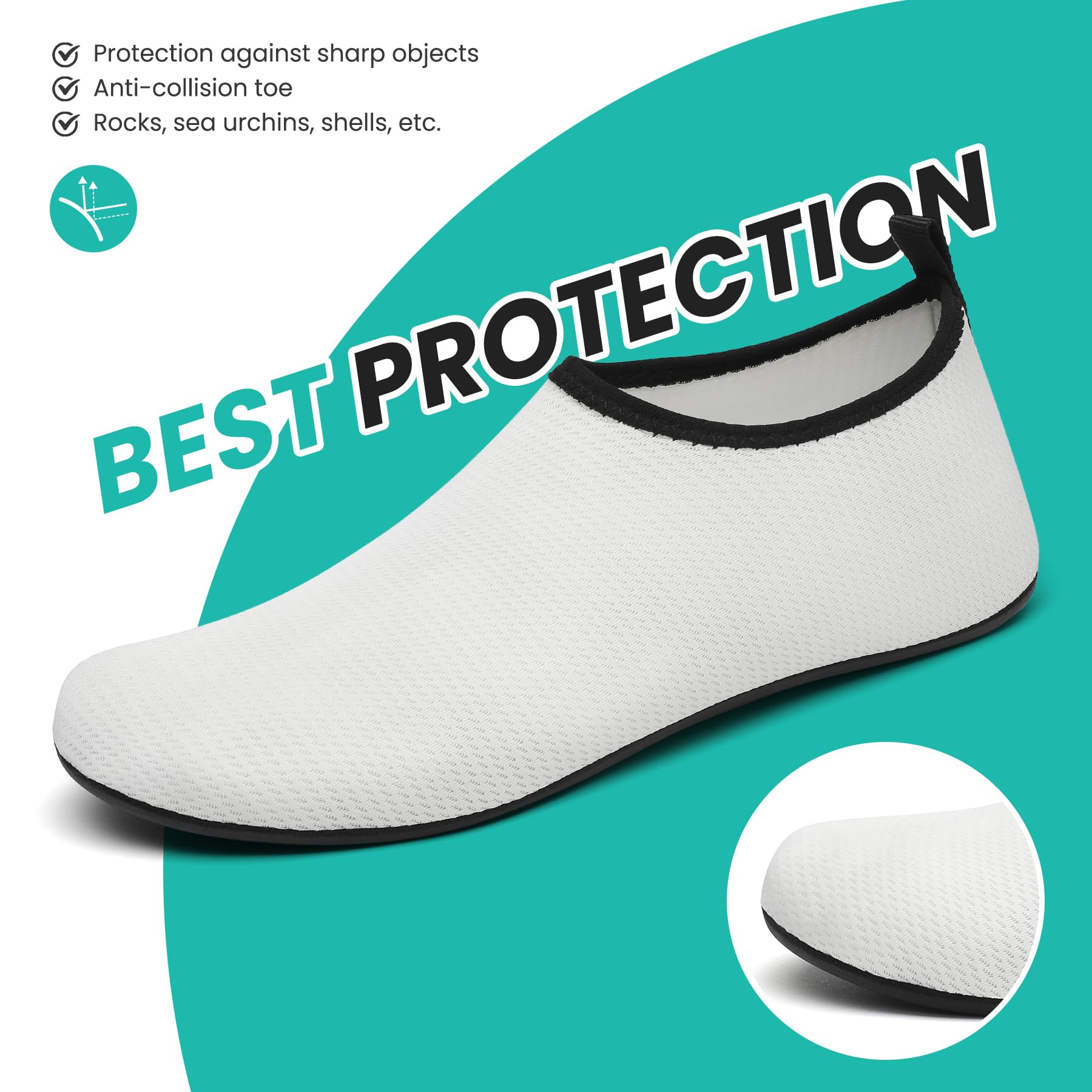 BARFULKER Badeschuhe Damen Herren Wasserschuhe Schnell Trocknend Schwimmschuhe Leicht Aquaschuhe rutschfeste Strandschuhe Surfschuhe Barfußschuhe