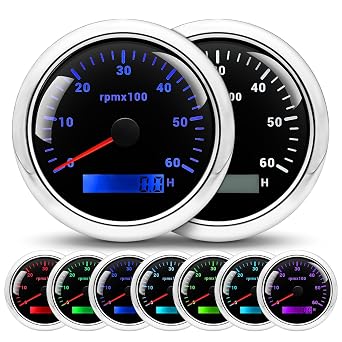 Tachometer 6000 RPM 3-3/8" 85mm for 1-8 Cylinder Gas Diesel Engine