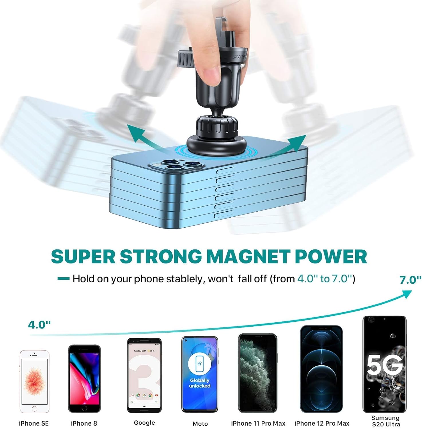 Special [Upgraded] Miracase Universal Magnetic Phone Holder for Car,[2nd Generation Vent Clip&Strong Magnets] Hands Free Car Phone Mount, Air Vent Cell Phone Holder for All Mobile Phones