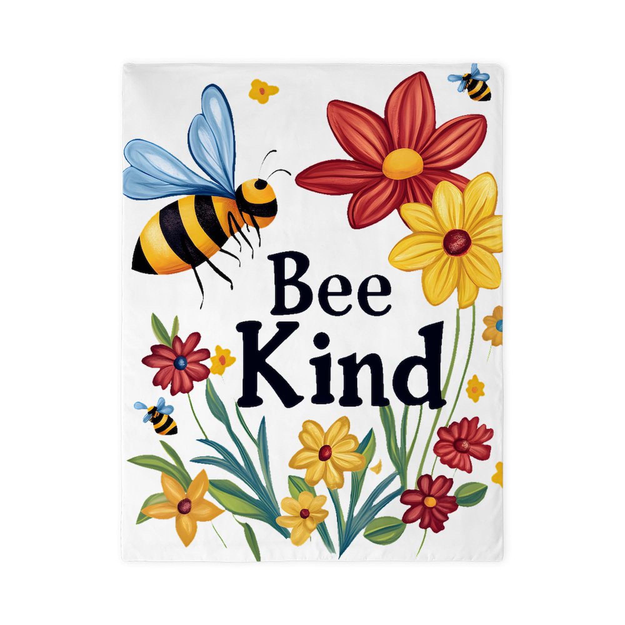 CafePress Bee Kind Twin Duvet Cover, Printed Comforter Cover, Unique Bedding,