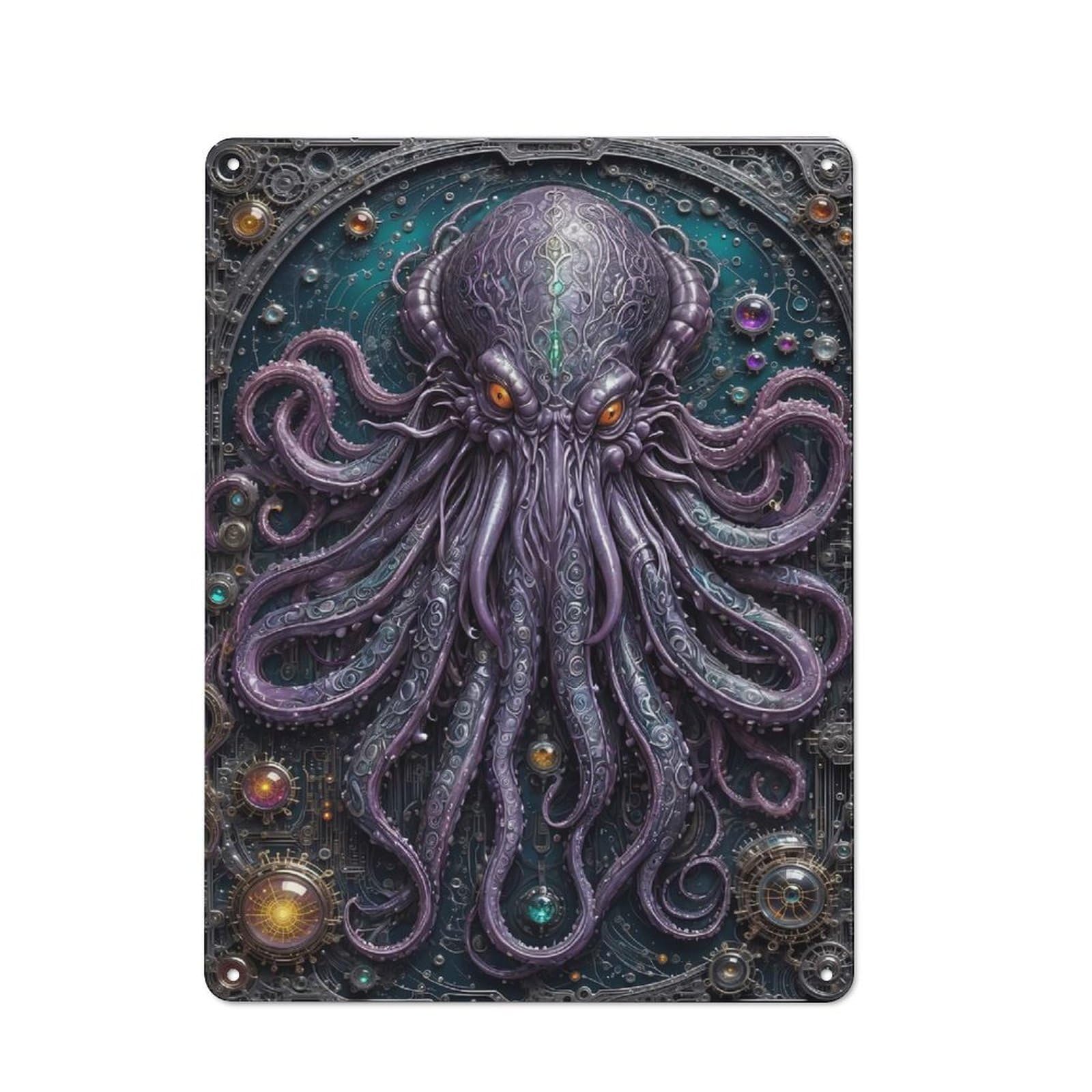 Junmoney Style-7 Vintage Tin Sign 40X30cm With God Legend Cthulhu For Hobby Room Or Studio, For Metal Sign Collectors, For Garage And Workshop Walls