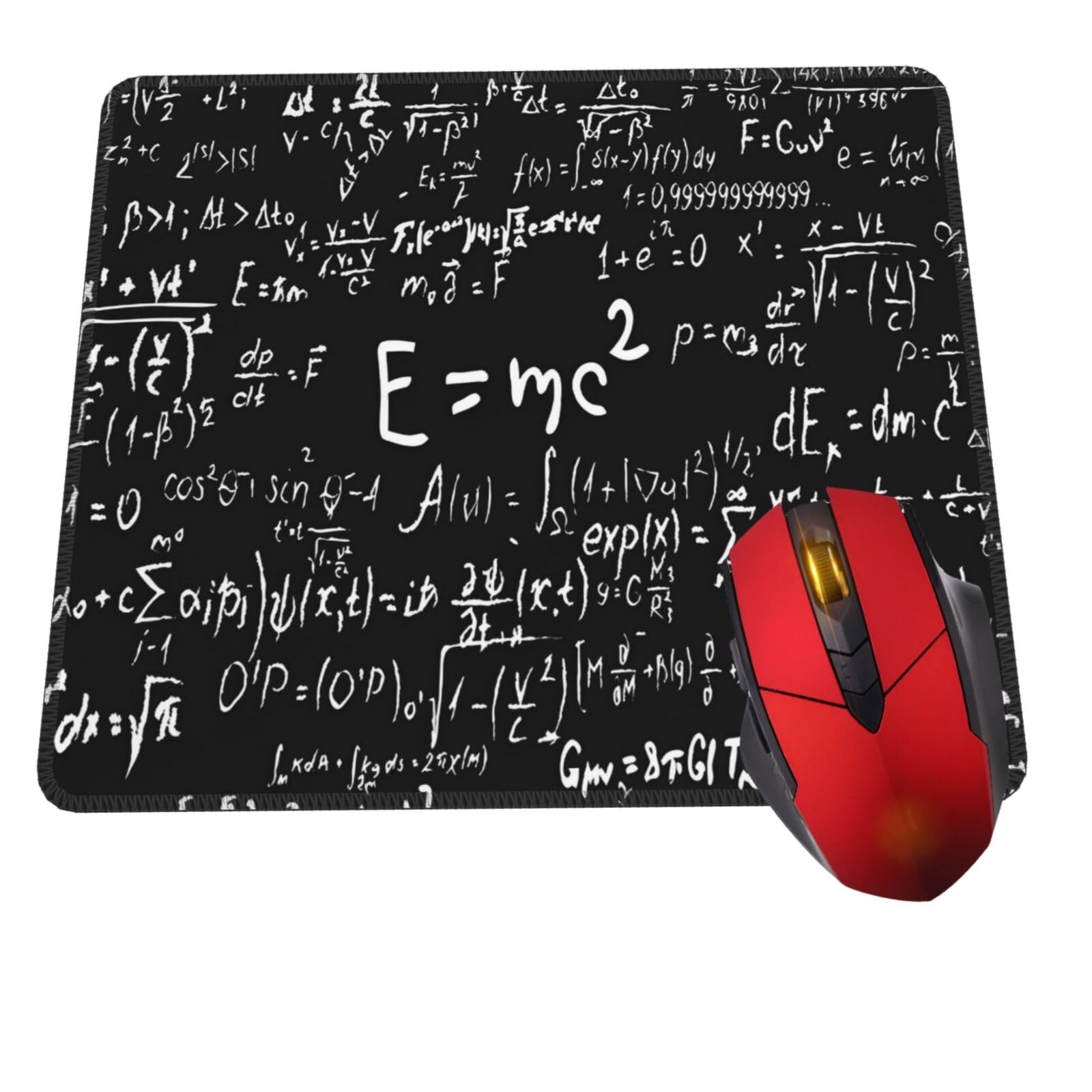 Maths Mouse Pad Mathematics Formulas Mouse Pads for Desk, Non-Slip Rubber Base Square Gaming Mousepad Mat for Computer Home Office