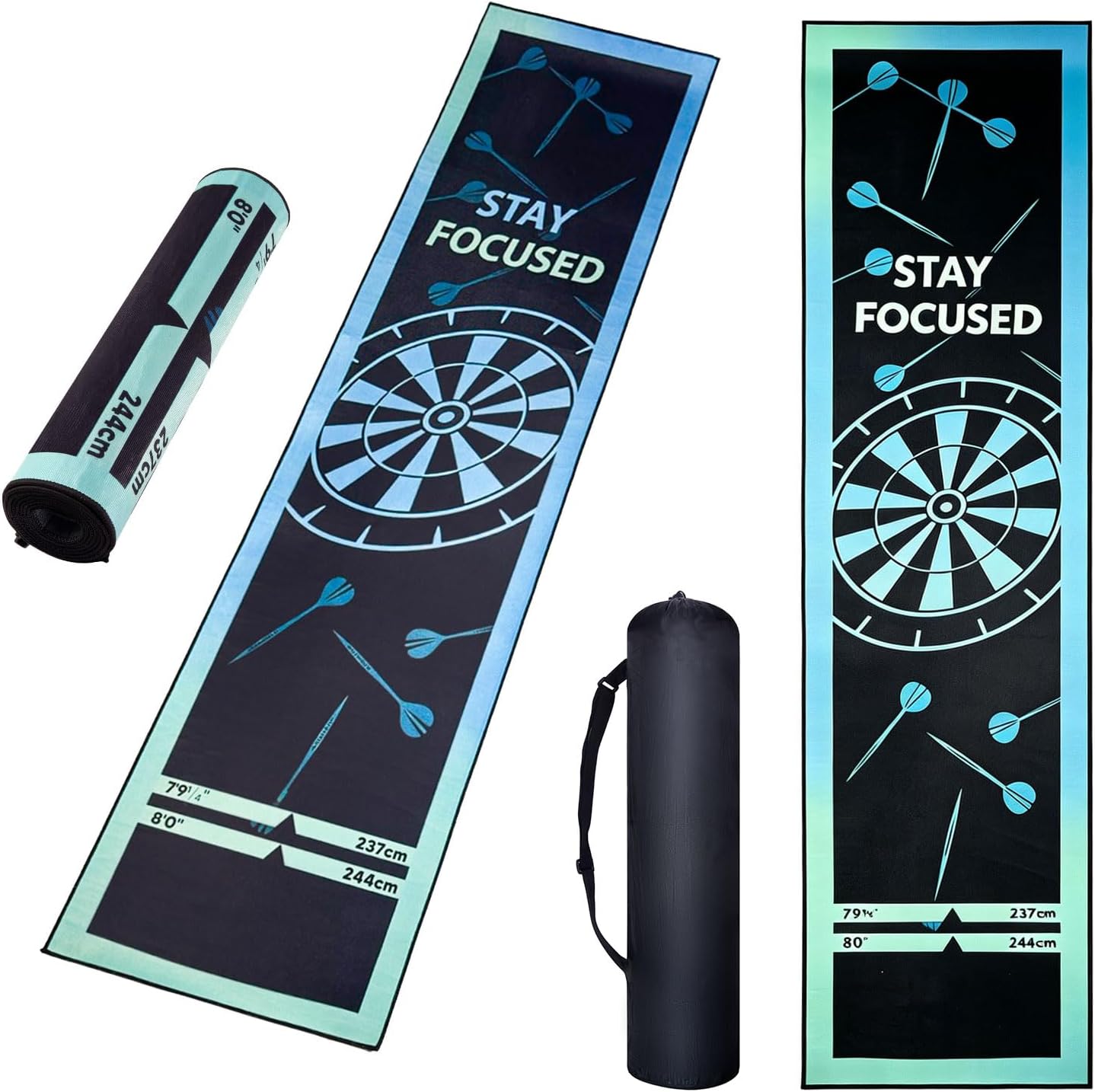 Darts Dart Mat,Darts Accessories Non Slip Carpet with Throw Line Dart Board Accessories