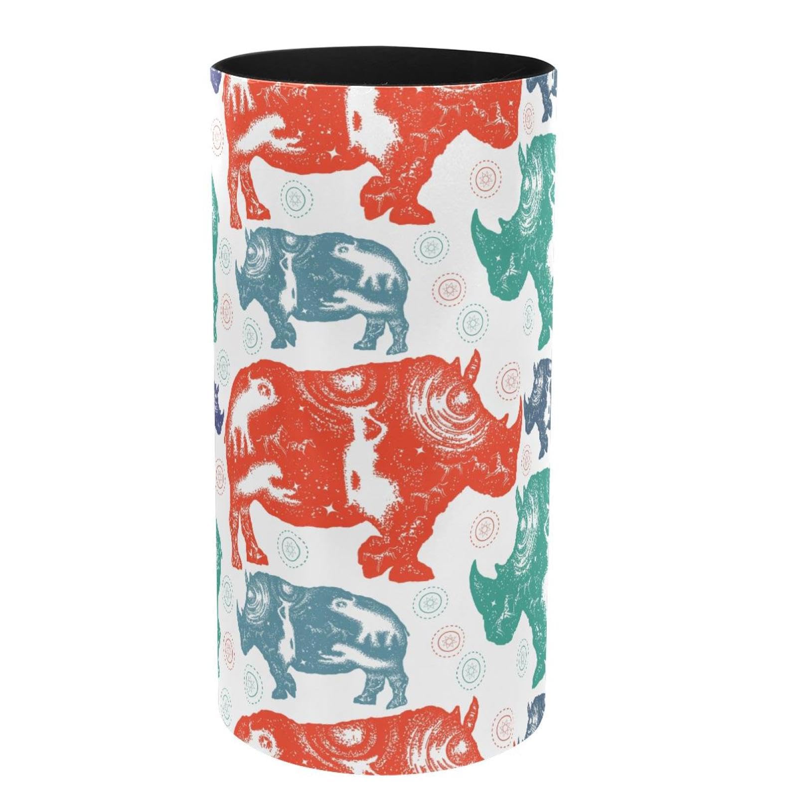 Boîte à musique porte-stylos au design silhouette rhinocéros