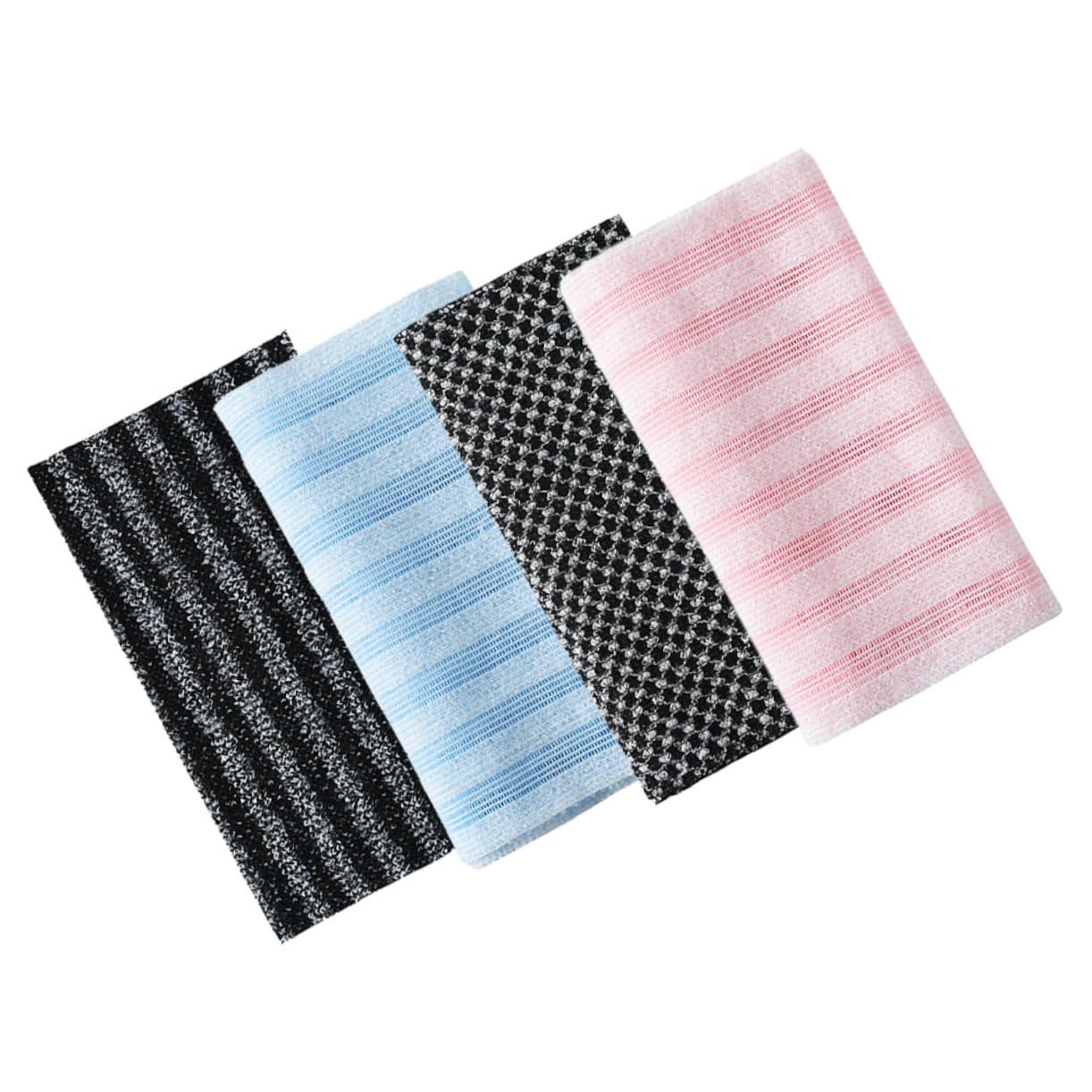 NIYANGLE 4pcs Body Exfoliating Cloth Back Scrubber for Men Deep Cleaning Towel for Home Travel Efficient Back Exfoliator for Thorough Skin Cleansing