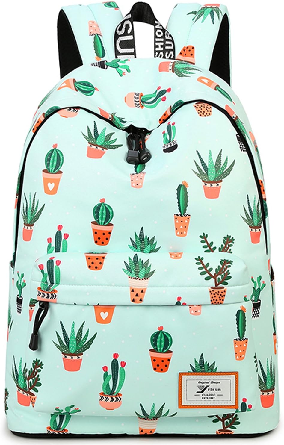 TANGDIAABBCC Uniuooi Cute Cactus School Bag Backpack for Girls Boys Teenage Waterproof Travel Rucksack - Fit for 15.6inch Laptop