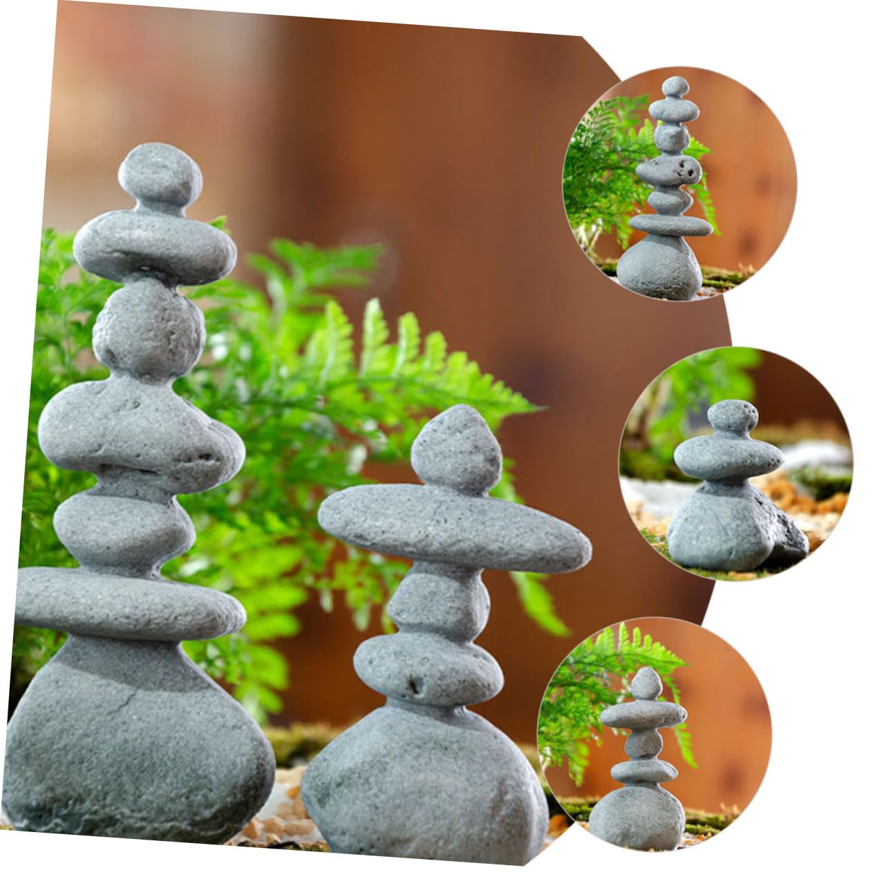 Amazon.co.jp: Kisangel 3個仿真叠石摆 微景观石頭 水族館 園装飾に 製