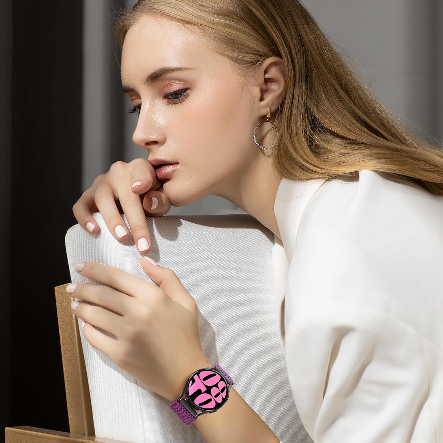 20mm Quick Release Elastic Band Compatible with Samsung Galaxy Watch 7 6 5 4 40mm 44mm/Garmin Vívoactive 6/5/3/3 Music/Forerunner 570 42mm/55/158/165/245/645/Amazift Active 2/Active/T-Rex 3 Pro 44mm - Image 6