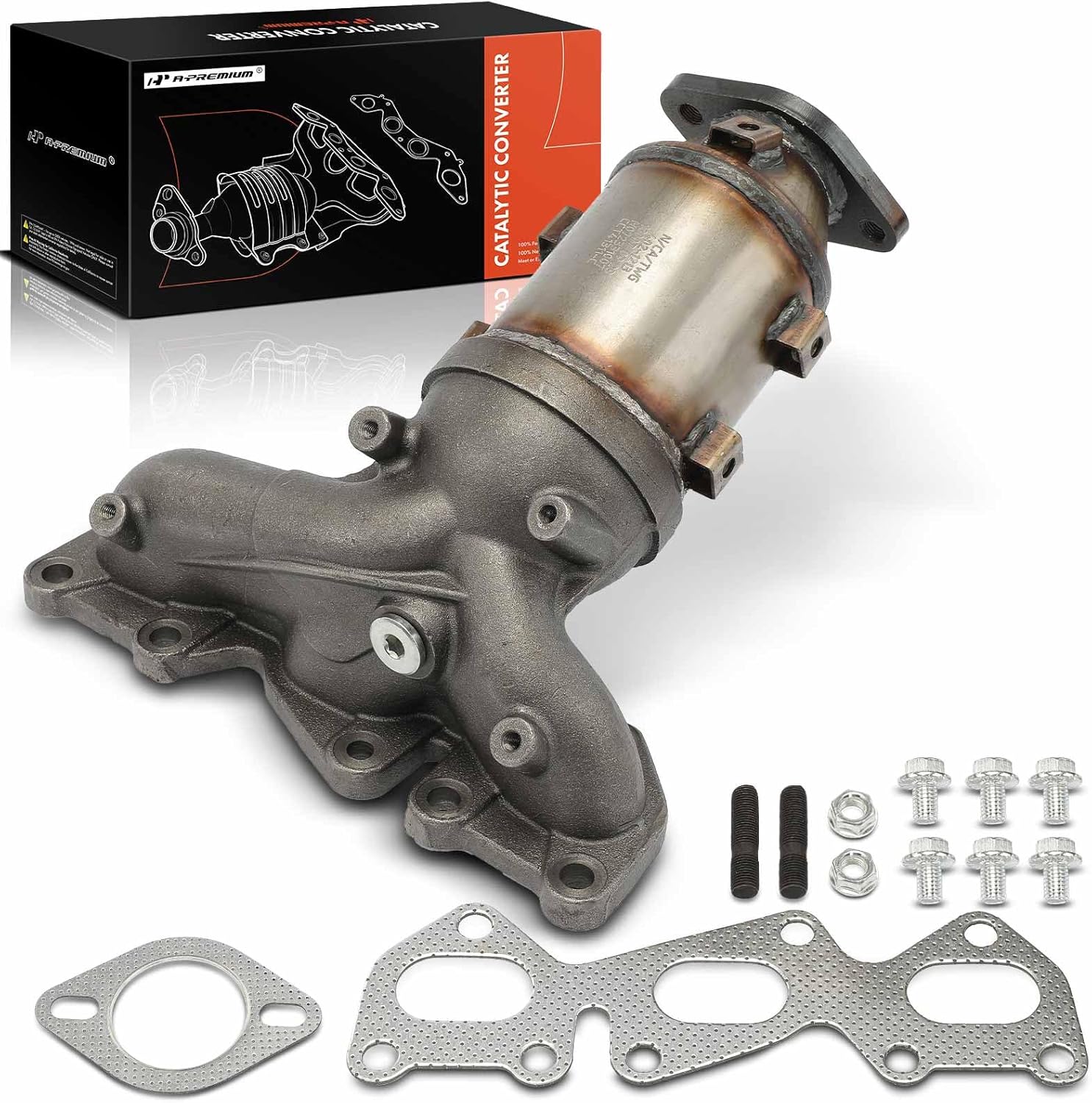A-Premium Front Right Exhaust Manifold Catalytic Converter Kit Direct-Fit Compatible with Hyundai Sonata 2006-2007, Azera 2006-2010, Entourage 2007-2008 & Kia Sedona, Amanti, 3.3L 3.8L, EPA Compliant