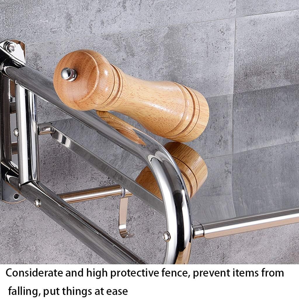 Stainless Steel Microwave Oven Rack ， Kitchen Storage Shelf Floating Spicegrill Support 60Cm Wall，Mounted Kitchen Storage Solution，40Cm