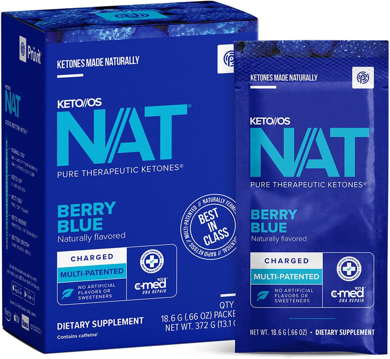 PRÜVIT Keto//OS NAT® Berry Blue Keto Supplements Charged