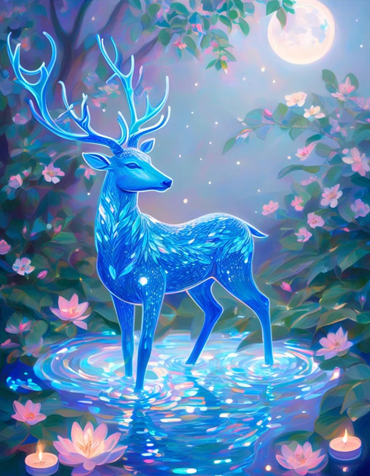 Stithej Stamped Cross Stitch Kit Dream Deer for Adult Beginner