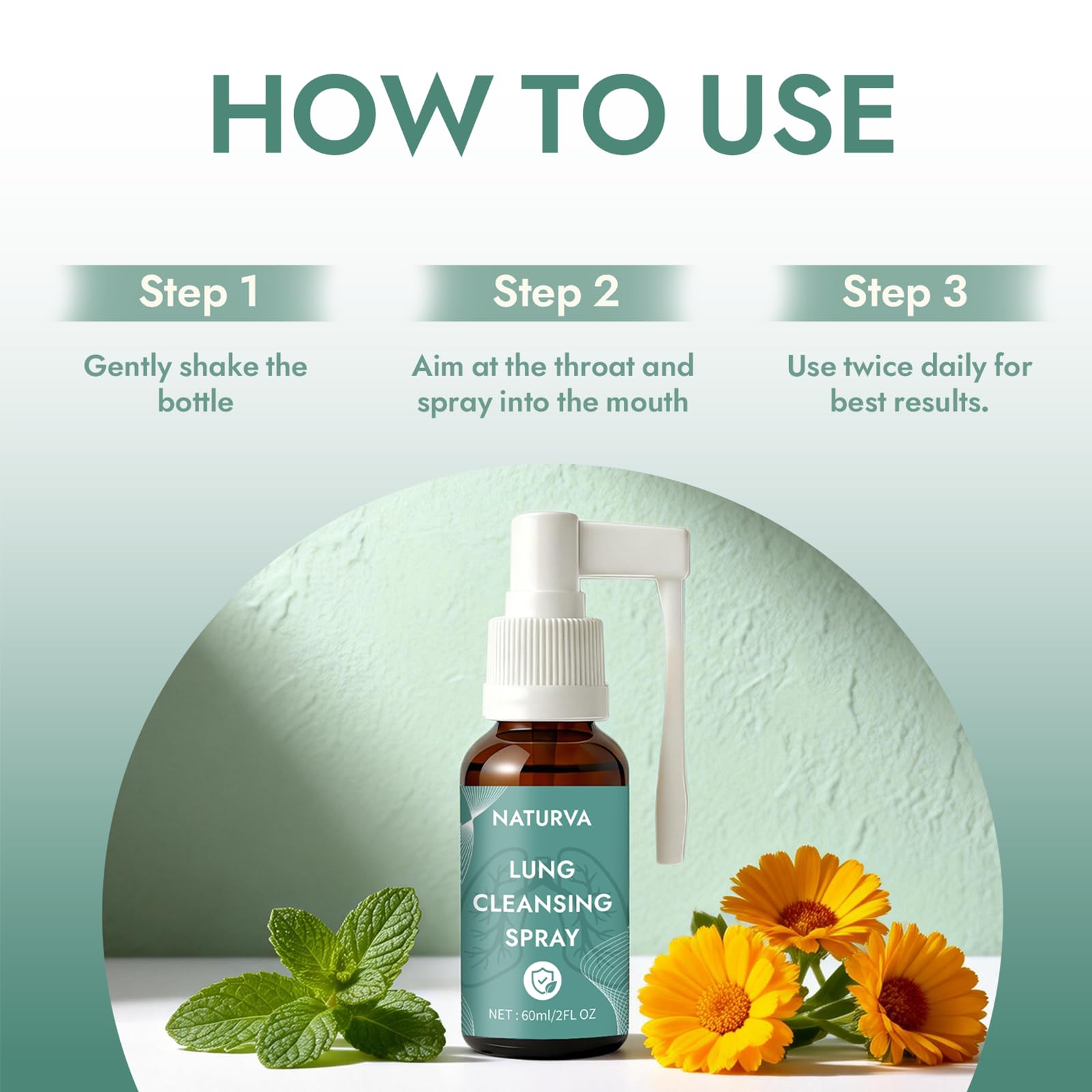 Naturva Lung Cleansing Spray, Natural Herbal Lung Cleaning Spray, 60ml — view 5