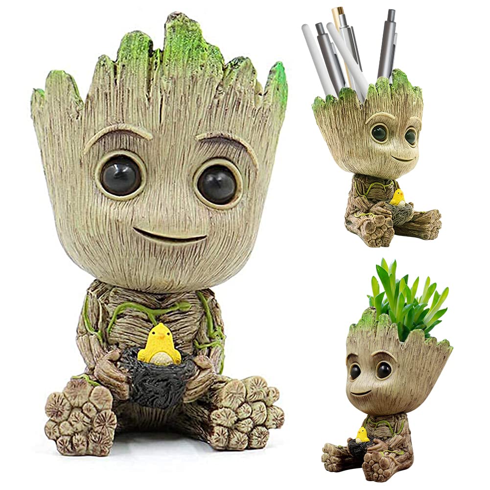 Groot Planter Pot, Flowerpot Treeman Baby Groot Succulent Planter Cute Green Plant or Pencil Holder