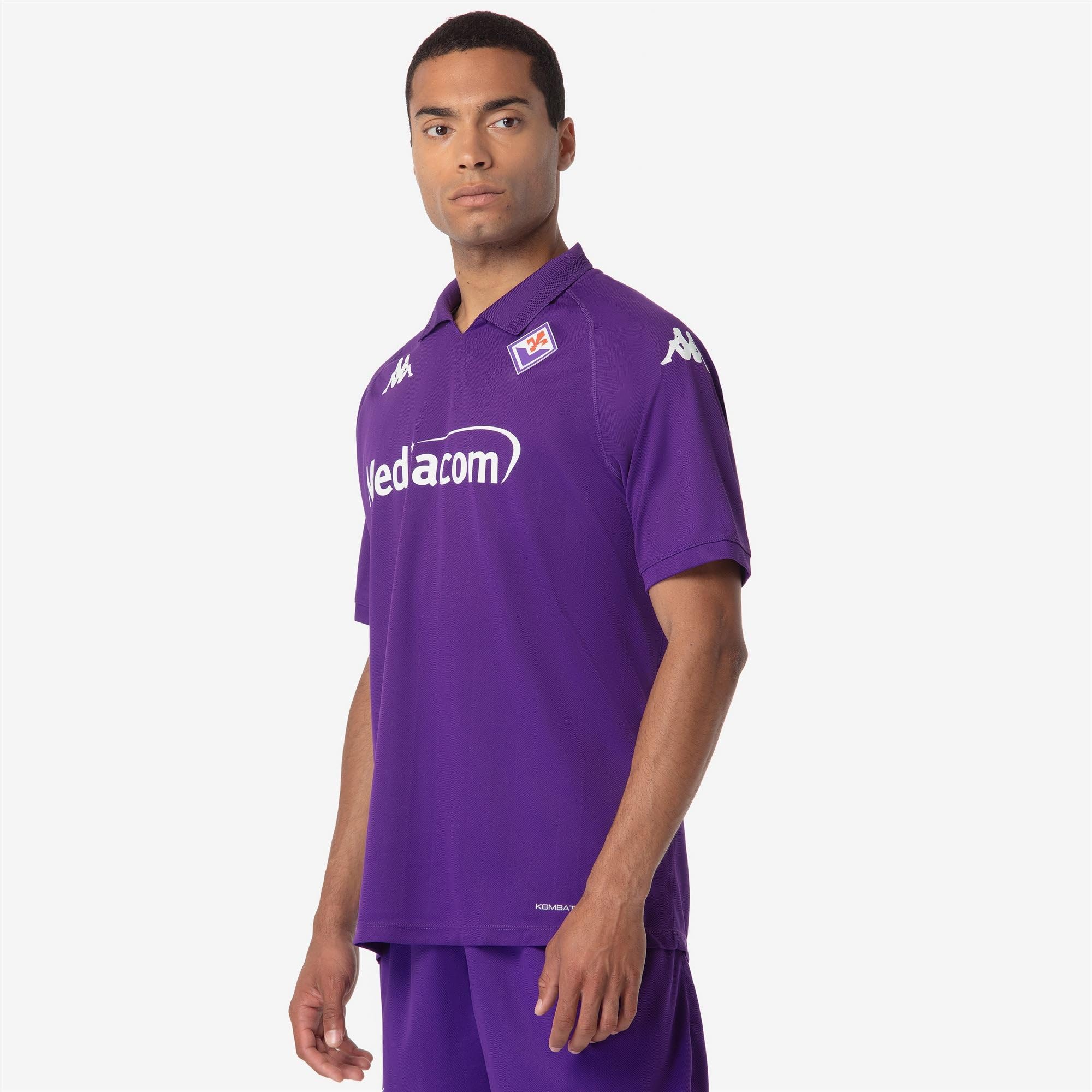 Kappa - T-Shirt, Bambino, Poliestere Riciclato, Calcio, Modello: Kombat 2025 Fiorentina