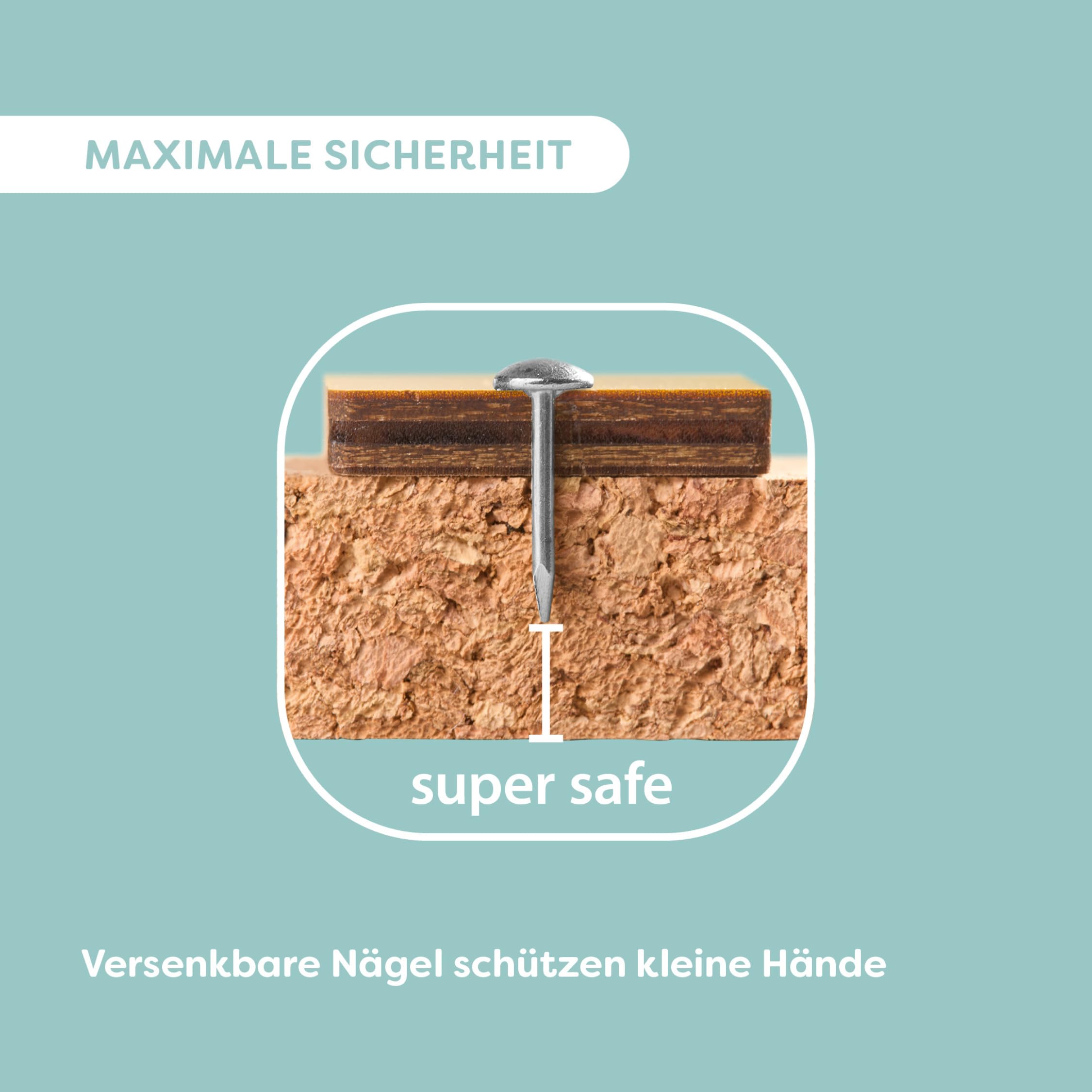 HABA Hammer-Nagelspiel: Geo-Formen – Holzspielzeug mit Hammer und Nägel für Kinder ab 3 Jahren – Kreativspielzeug mit Korkplatte & Vorlagen – 2013791001