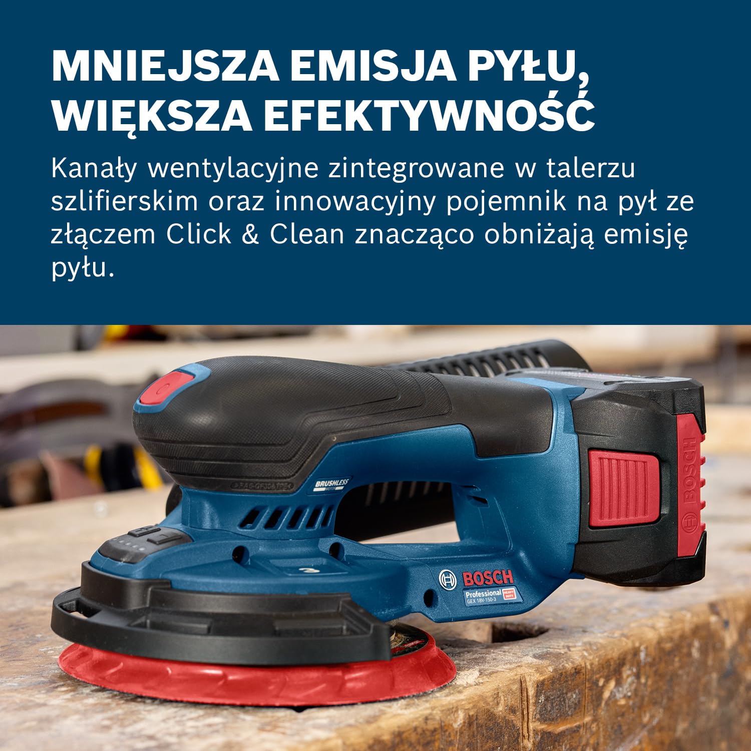 Bosch Professional GEX 18V-150-3 Akülü Eksantrik Zımpara Makinesi