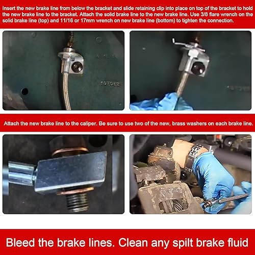 Miniatura 3 de 89715 Líneas de freno delanteras y traseras de acero inoxidable extendidas para Jeep Wrangler TJ YJ 87-06 / Jeep Cherokee XJ 84-01 Elevación de 4-6