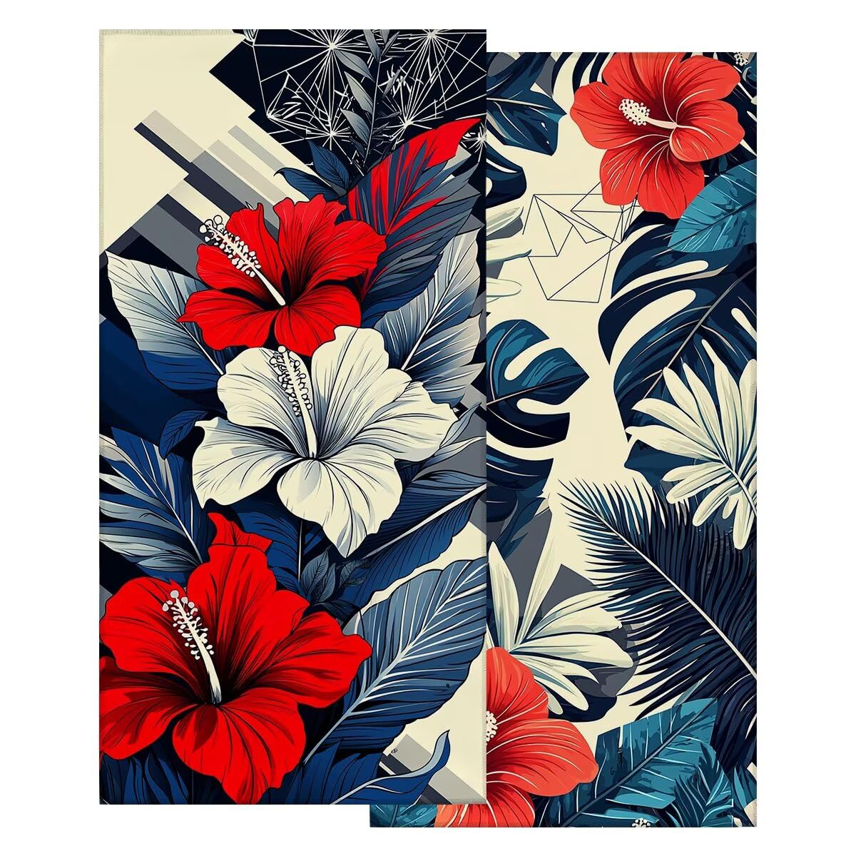 Ręcznik plażowy 100 x 200 cm, ręcznik gimnastyczny z mikrofibry, szybkoschnący zestaw 2 ręczników plażowych, lekki kompaktowy ręcznik z mikrofibry duży do podróży, prezent dla mężczyzn i kobiet (ardia