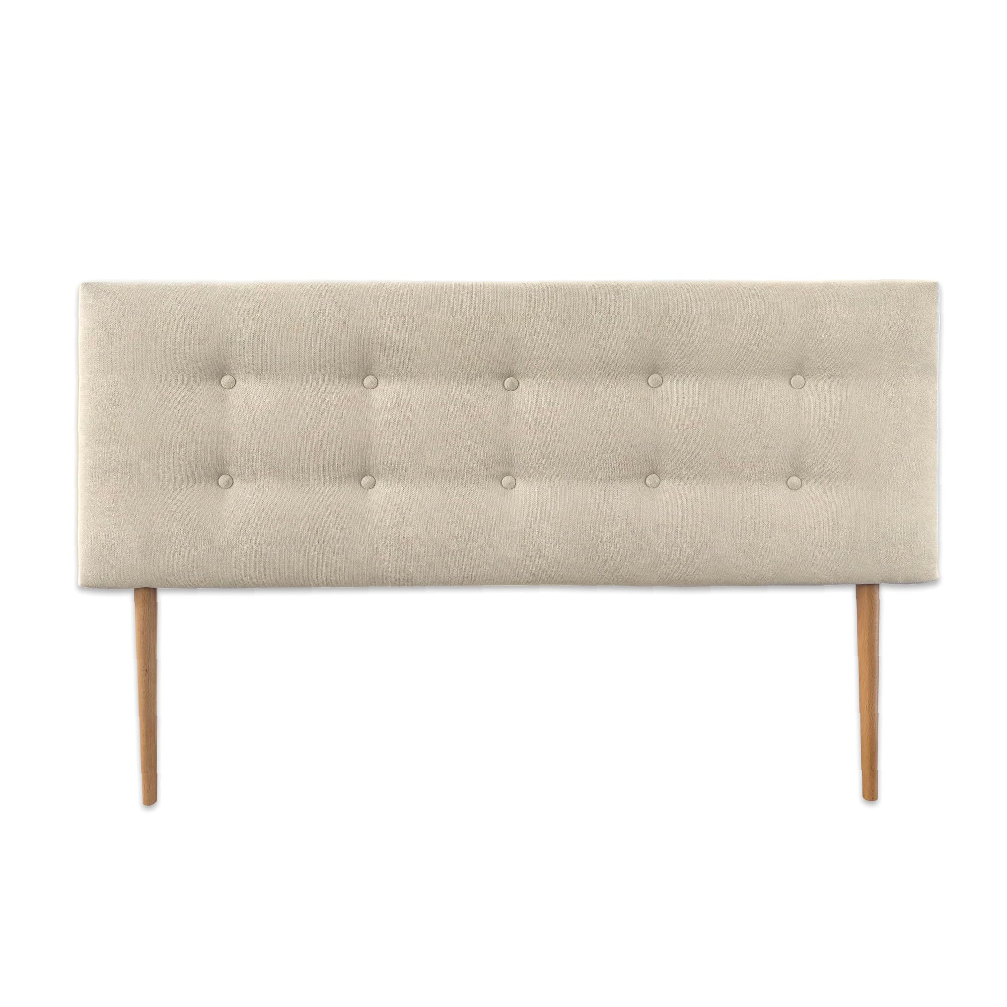 Cabecero Arizona – Tapizado en Tela Bronx Beige con Puerto USB, Cabezal Acolchado 8 cm, Fabricación Española (Beige, 140 cm – Camas 135/140)