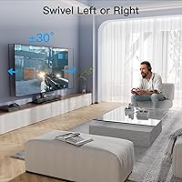 Vista 5 de PERLESMITH - Soporte giratorio universal para televisores de 32 a 55 pulgadas con base de cristal templado, VESA 15.748 x 15.748 pulgadas, soporta