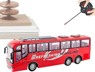 RC Bus for Kids – 1:30 Scale Electric Car Model Toy Lights | | 2.4GHz Remote Control City Express Bus Model Vehicle LED Light Headlights Rechargeable Transit Toy Boy Girl Gift