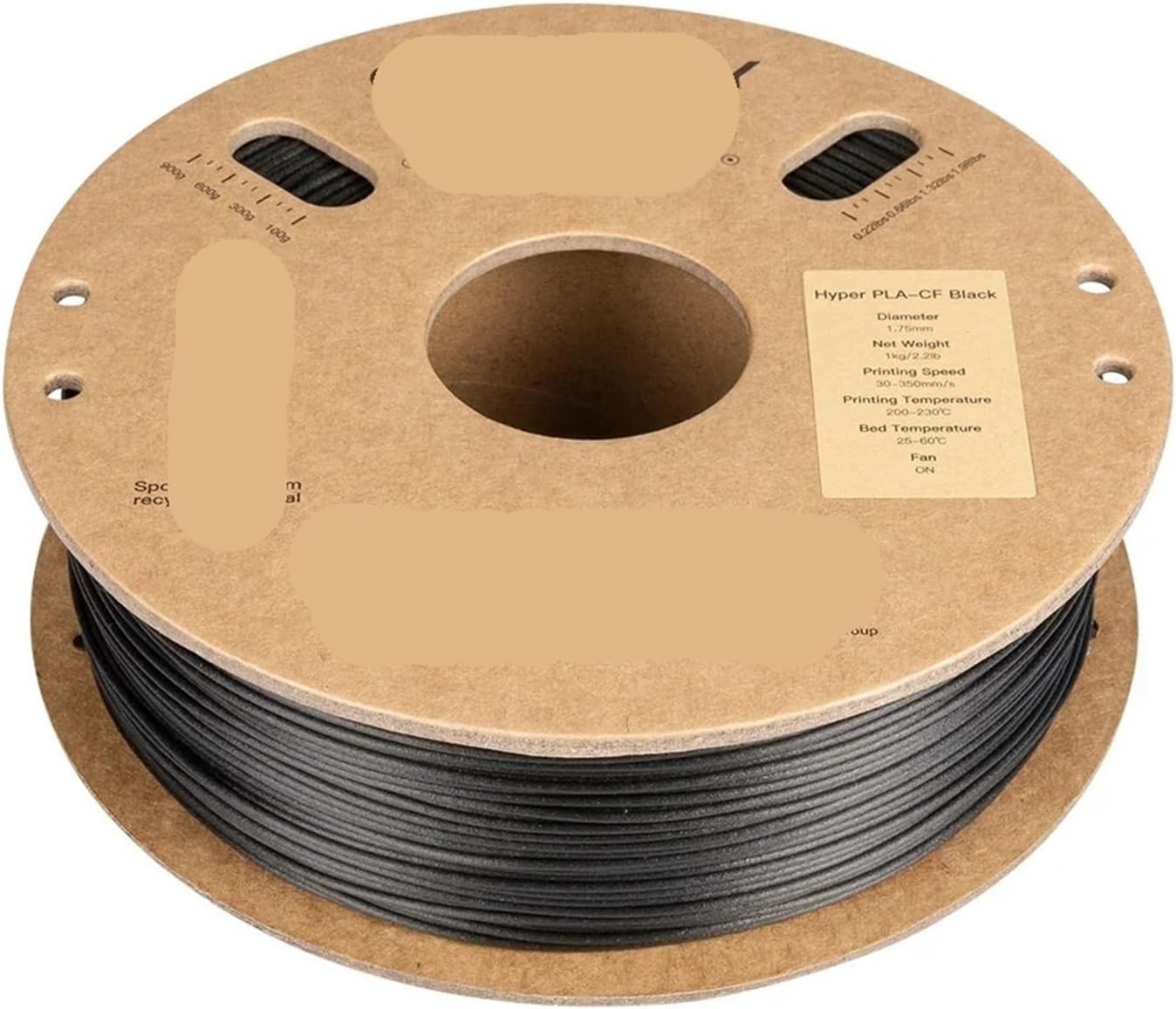 Compatible for Creality Hyper PLA-CF Matte Finish 3D Printer Filament 1.75mm .0kg 300mm/s Printing Speed for K1C/K1(Greyish Yellow)