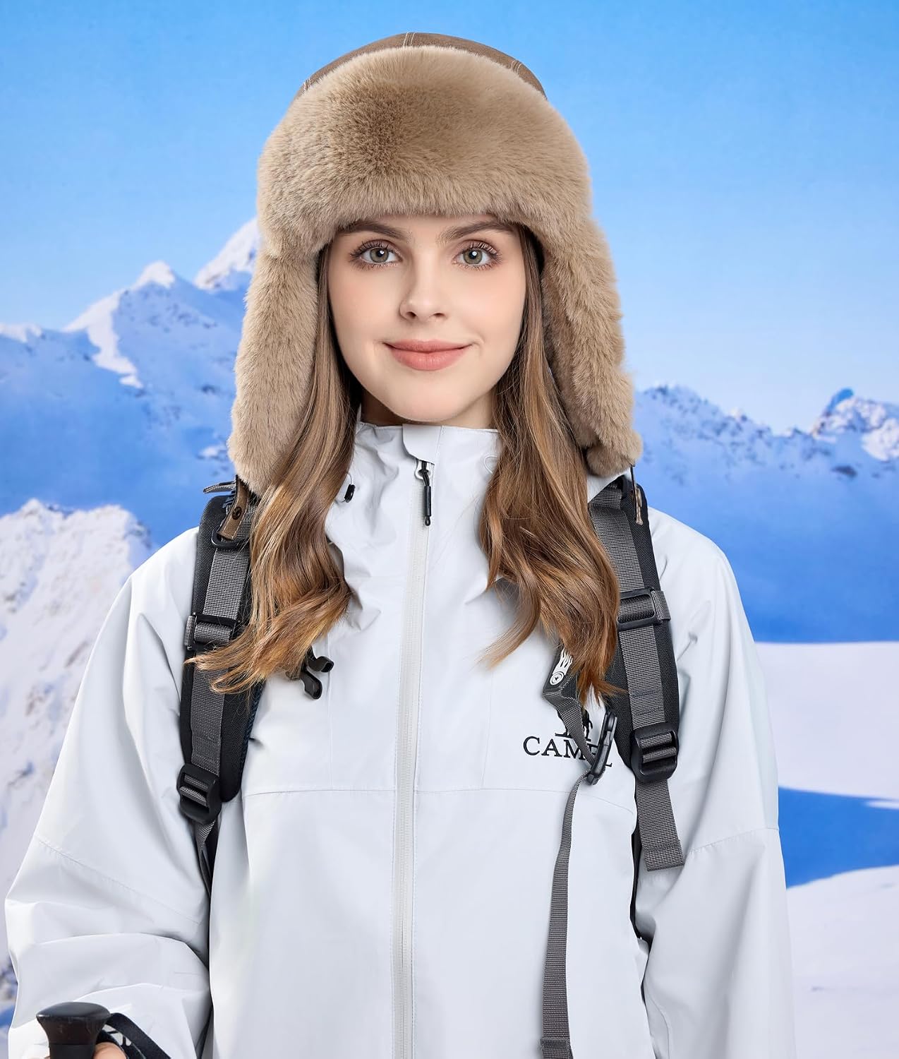 Trapper Hat with Faux Fur Linning Eskimo Windproof, Women Winter Warm Hats Men's Russian Ushanka Hunting Hat