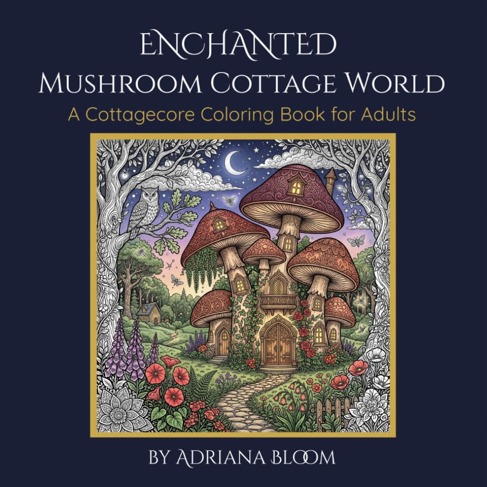 Enchanted Mushroom Cottage World: A Cottagecore Coloring Book for Adults (Cottagecore Coloring Series)