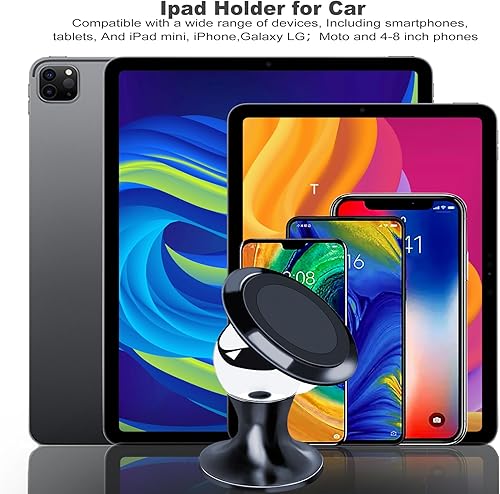 Miniatura 2 de Imanes de aluminio ultra fuertes para soporte de automóvil de metal para salpicadero de automóvil, soporte para teléfono 360 Compatible con iPhone