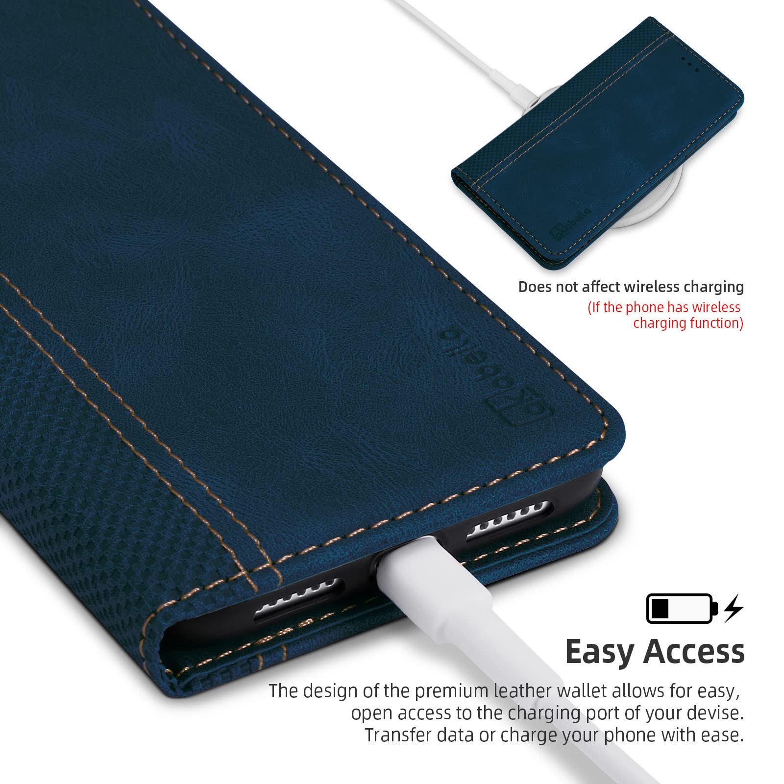 TEYYOS Cover Folio In Pelle Per Google Pixel 7a – Custodia Portafoglio Con Slot Carte E Chiusura Magnetica, Funzione Stand, Blu