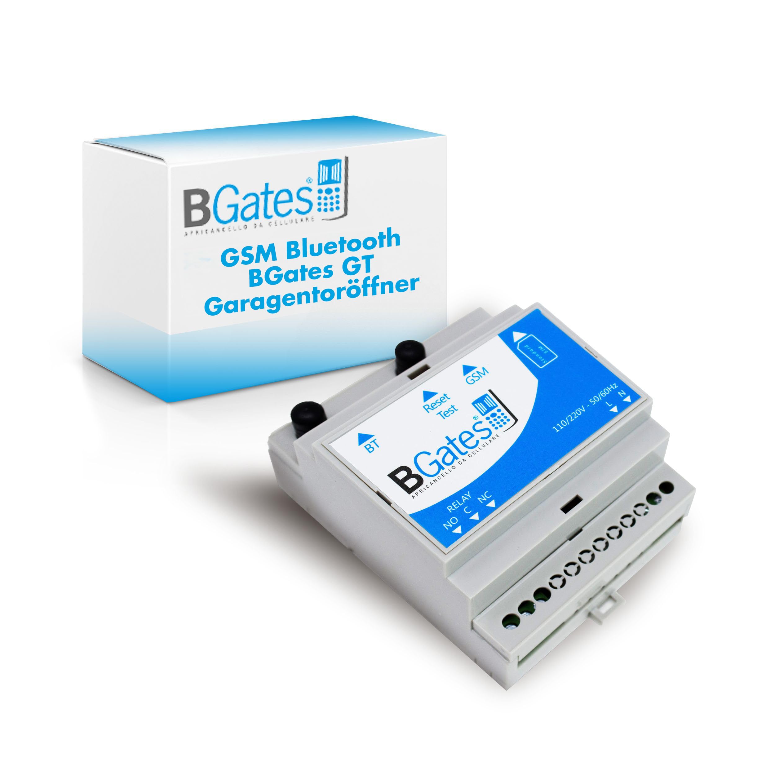 GSM Bluetooth BGates GT Garagentoröffner - Smart Toröffner für Zuhause und Büro - Funkfernbedienung Garagentor für Garagen, Tür, Heizung und Garten - per iOS/Android App, GSM oder Bluetooth