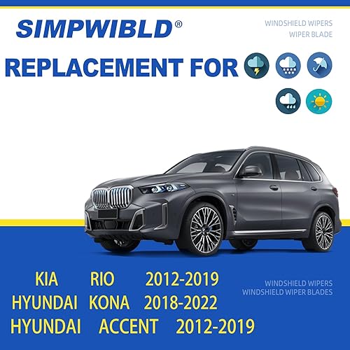 Vista 121 de SIMPWIBLD 3 limpiaparabrisas de repuesto para Hyundai Santa Fe/2013-2016 Mazda CX-5/2001-2007 Toyota Corolla 2007-2012, repuesto de equipo original