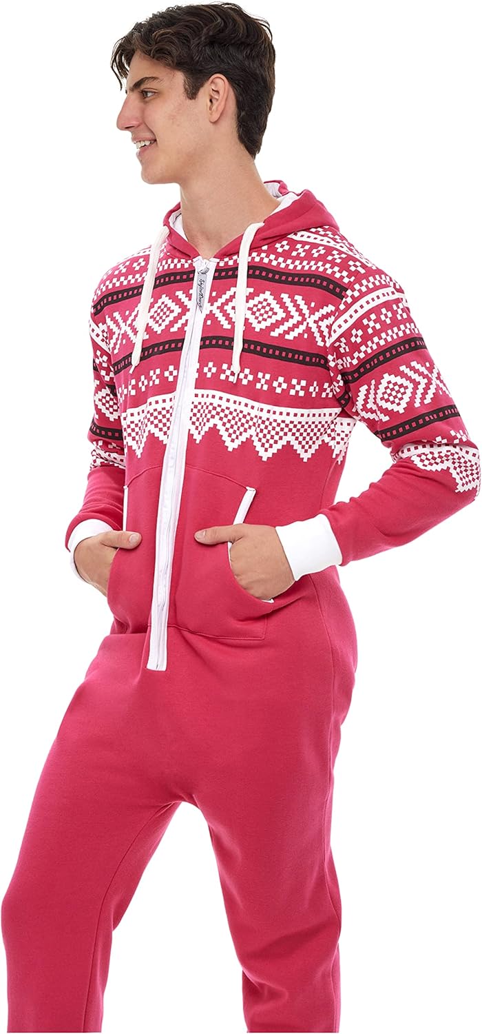 Skylinewears Adult Onesie One-Piece Pajama Jumpsuits Long Sleeve Playsuit with Hood, Non Footed Pajama for Men & Women - Image 3